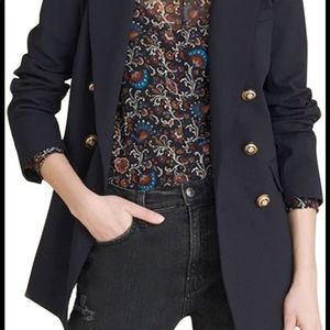 Veronica Beard Navy Ellette Wool-Blend Dickey Jacket